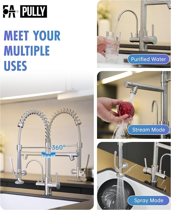Fapully Commercial 3 Way Kitchen Faucets - Image 4