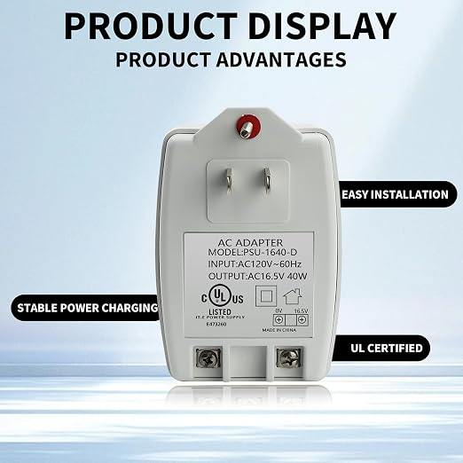 16.5V 40VA Door Bell Plug-in AC Transformer 40TR | AUTO-Resetting, Compatible - Image 5