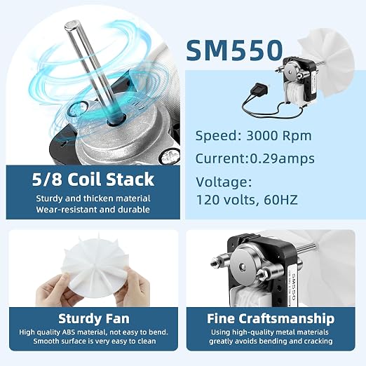 Universal SM550 Bathroom Vent Fan Motor Compatible - Image 5
