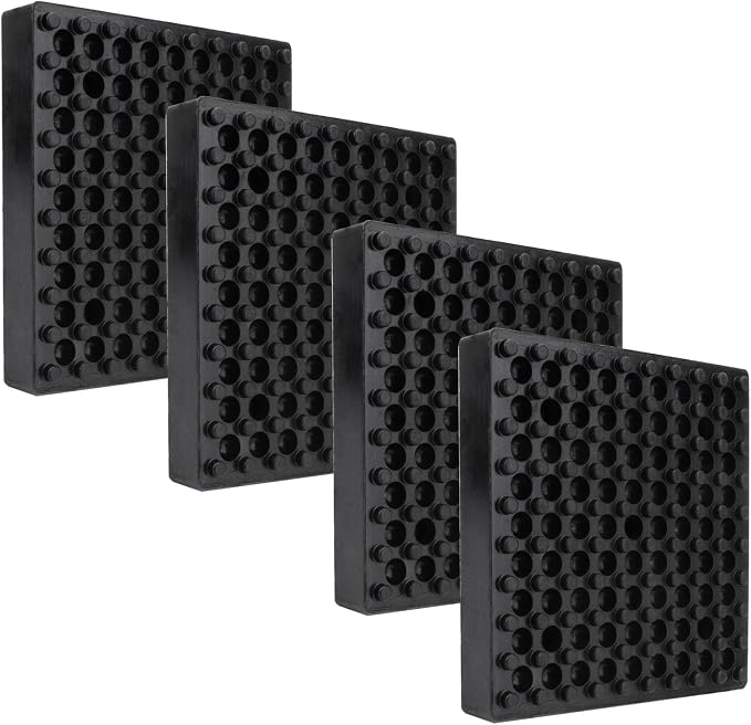 4 Pack Exercise Equipment Mat, Heavy Duty Thick Steel Embedded Rubber Pad - Image 8