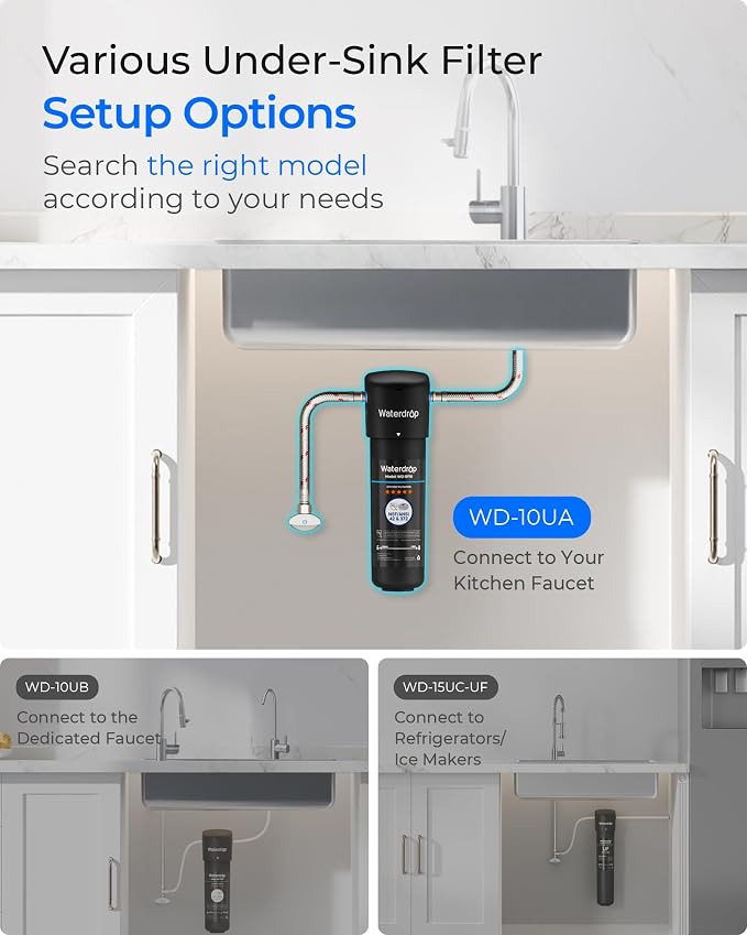 Waterdrop 10UA Under Sink Water Filter System, Bad Taste & Odor, Under Counter - Image 6