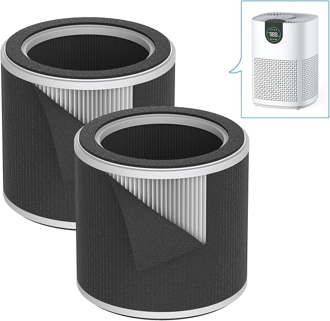 VEWIOR ClearAir-A12 True HEPA Air Purifier Washable Filter, 3-in-1 H13 Filter by VEWIOR