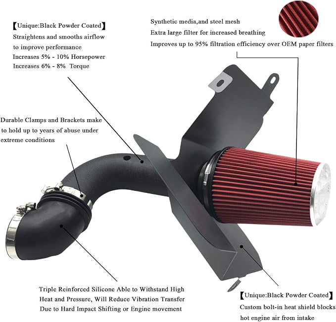 4 Inch Intake Pipe Perfit Formance Cold Air Intake Induction Kit - Image 2