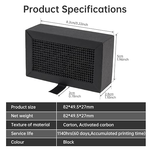 2Pcs 3D Printer Activated Carbon Air Filter Cartridge Fit - Image 2