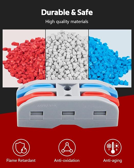 ALITOVE 2 Wire Connectors Push-in 25pcs Lever Nuts Quick Connect Wire Splice - Image 5