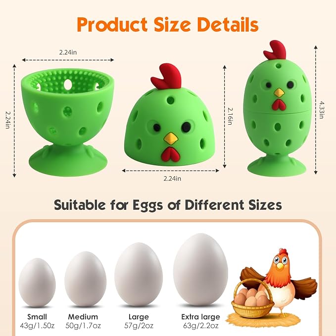 Egg Brush Cleaner, Egg Cleaner for Fresh Eggs, Cute Chick Shaped Egg Wash and - Image 2