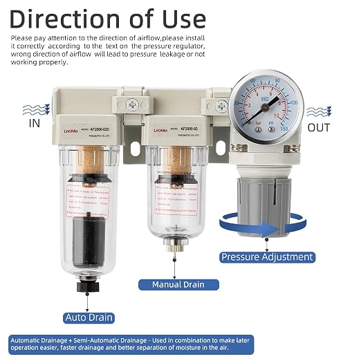 Air Pressure Regulator 1/4 NPT, Air Compressor Water Separator, Air Compressor - Image 5