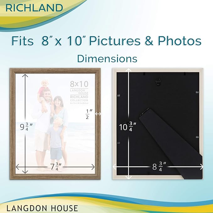 Langdon House 8x10 Picture Frames Contemporary Style Wood-Like Photo Frames - Image 2