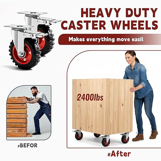 5 Inch Caster Wheels Heavy Duty - Image 2