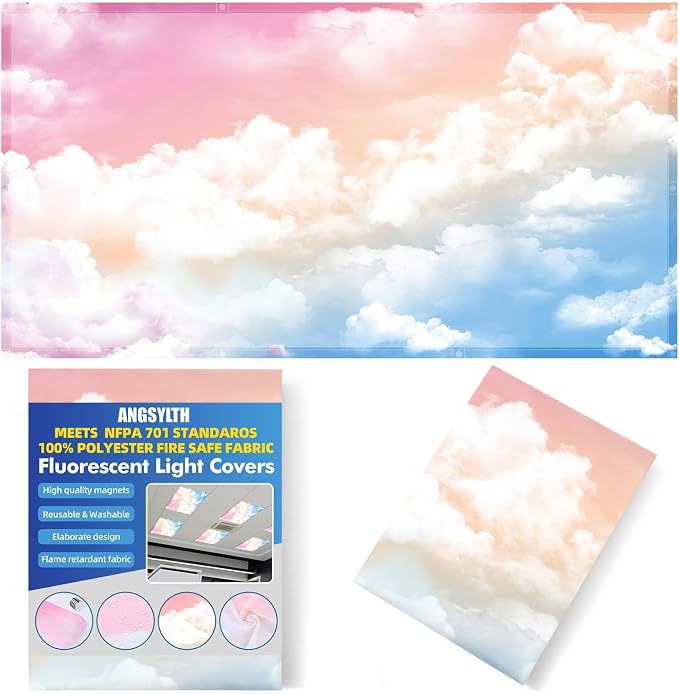 Fluorescent Light Covers -1PCS 4x2 Feet Classroom Covers by ANGSYLTH