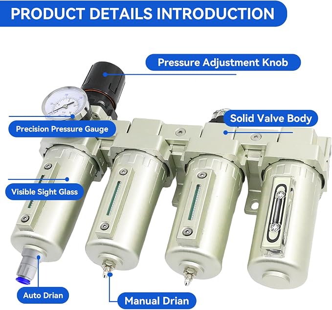 1/2" NPT Industrial Grade 4 Stage Air-Dryer-for-Compressor, - Image 4