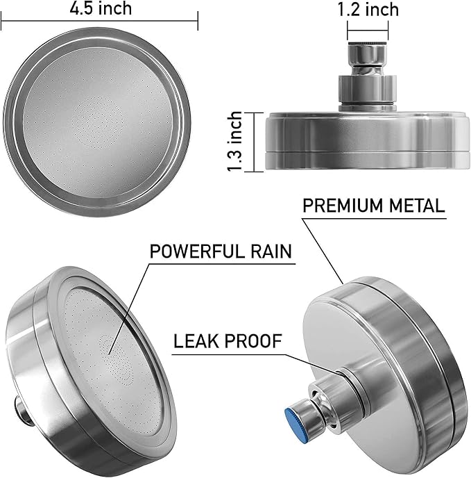 AquaHomeGroup Luxury Filtered Shower Head 2 Cartridges Vitamin C+E+A + 5 Shower - Image 5