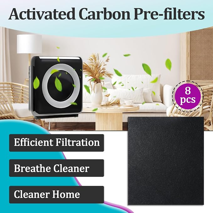 8 Pcs Activated Carbon Pre-Filters Compatible - Image 2