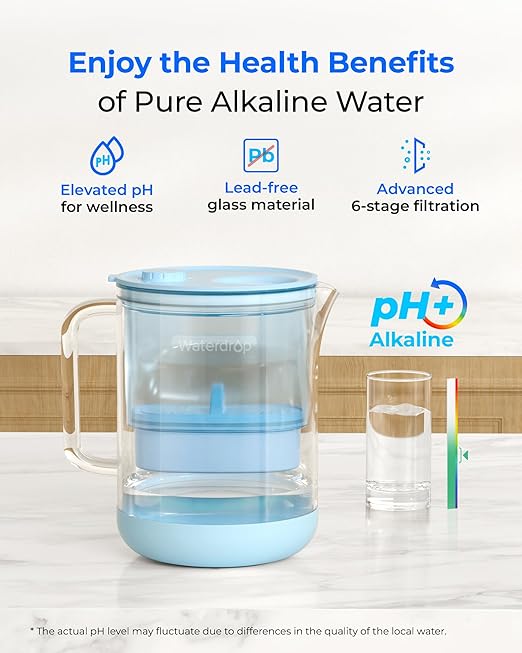 Waterdrop Glass Alkaline Water Filter Pitcher - Image 2