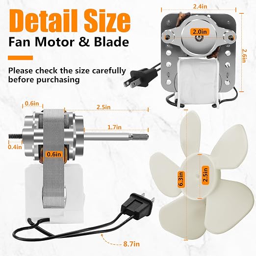 S1200A000 Quiet Bathroom Vent Fan Motor Replacement Compatible - Image 3