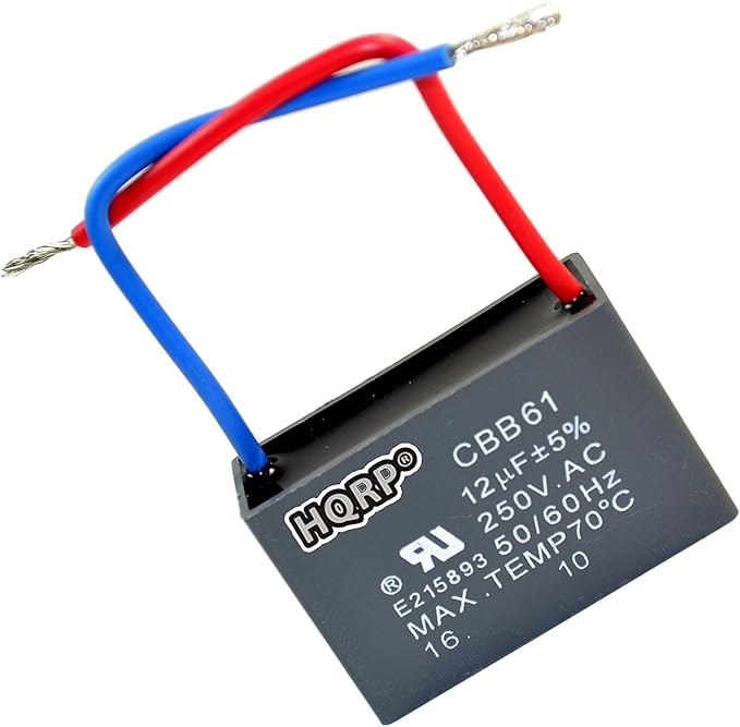 HQRP Capacitor Compatible with Harbor Breeze Ceiling Fan 12uf 2-Wire UL Listed by HQRP