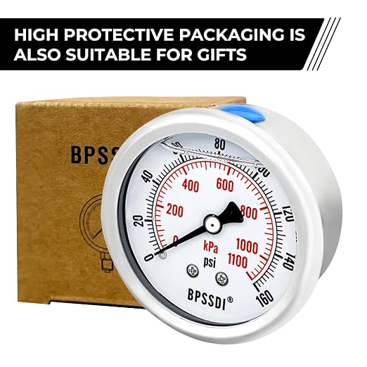 0-160 Psi Glycerin Liquid Filled Low Pressure Gauge, 2.5" Dial Size, 1/4" G - Image 5