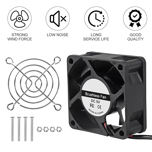 2Pcs 60mm 6025 Fan 60x60x25mm 5V Computer Cooler Fan 6cm Dual Ball Bearing USB - Image 3