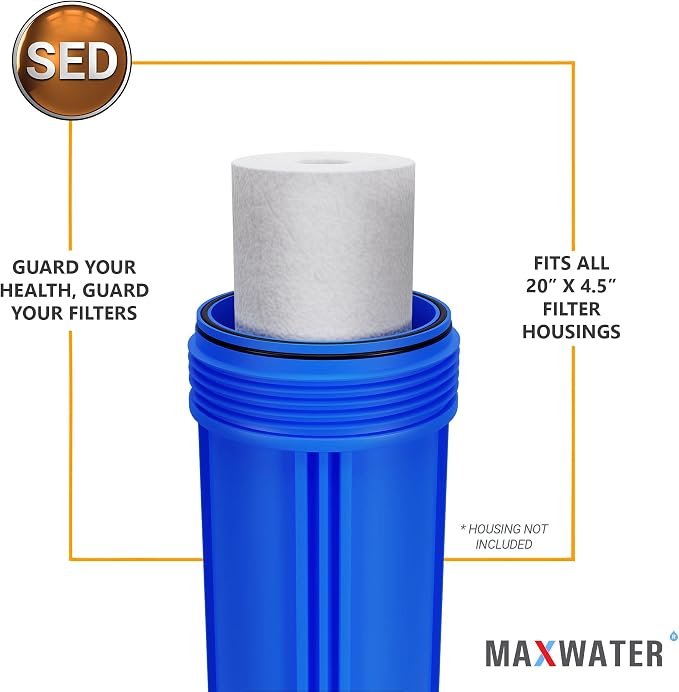 Max Water 20" x 4.5" 10 Micron Sediment Water Filter, Whole House Water Filter - Image 7