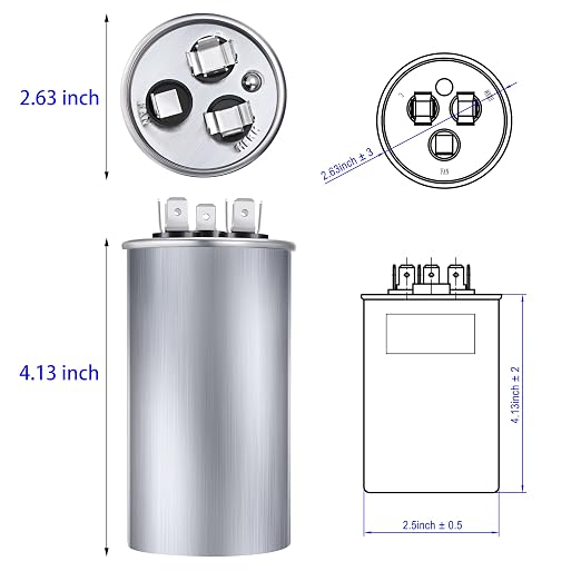 55/5 MFD uF 370/440V CBB65 Dual Run Round Capacitor - Image 2