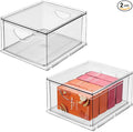 iDesign Stackable Storage Drawer for Fridge, Pantry, or Under Sinks, Set of 2, Clear, Made in USA
