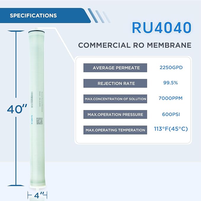 BW-ULP4040 Industrial RO Membrane, 150psi Commercial Industrial Reverse Osmosis - Image 3