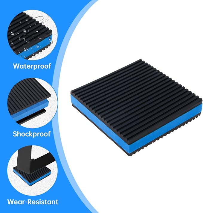 4-Pack Anti-Vibration Pads 4.7 x 4.7 x 7/8-inch, Heavy Duty Rubber Sound - Image 4