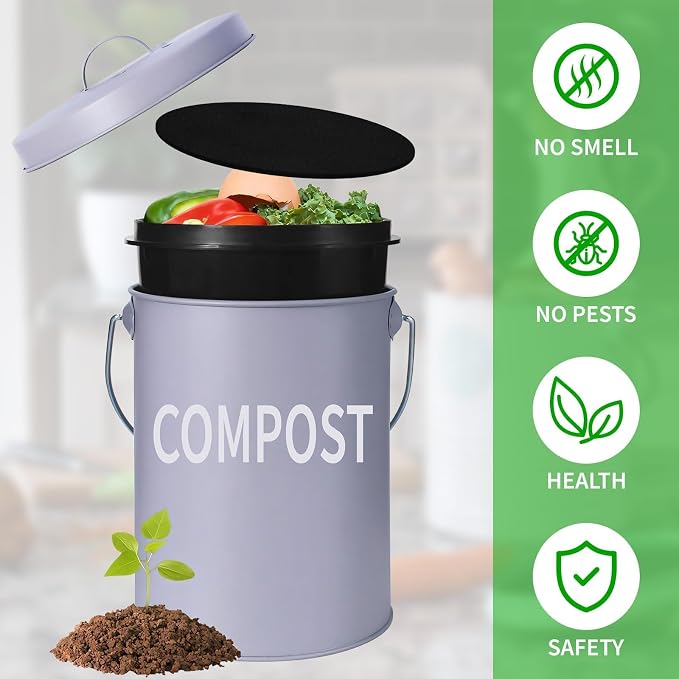 Charcoal Filters for Kitchen Compost Bin, 6.5 Inch Charcoal Filters for Compost - Image 3