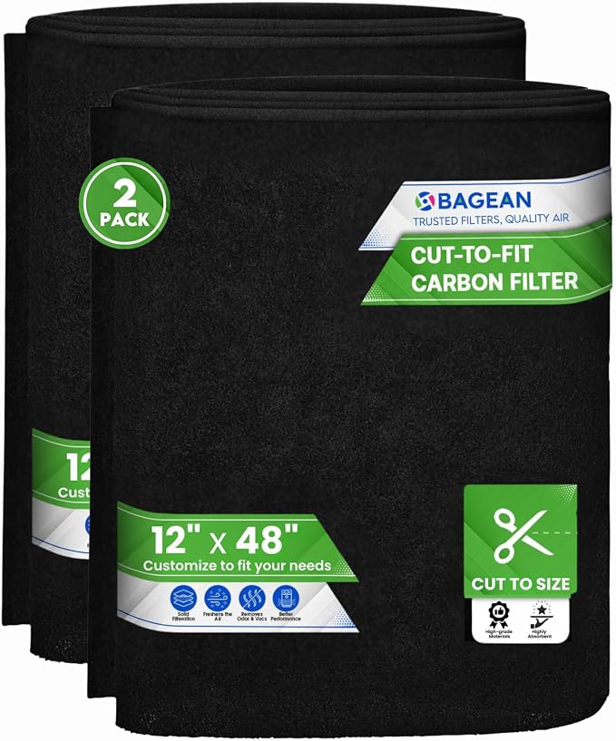 Cut to Fit Activated Carbon Filter Sheet 12” x 48” by Bagean
