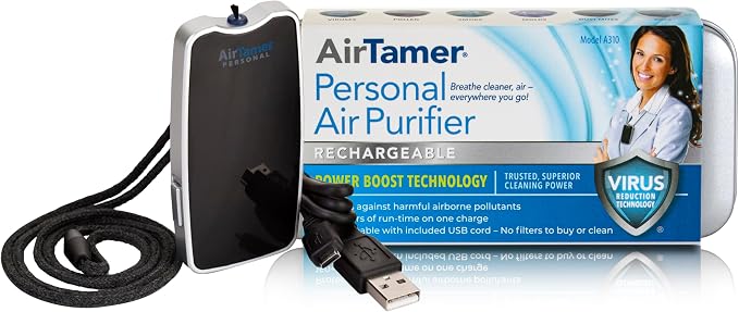 AirTamer A310 Rechargeable Personal Air Purifier, Proven Performance, Virus and by AirTamer