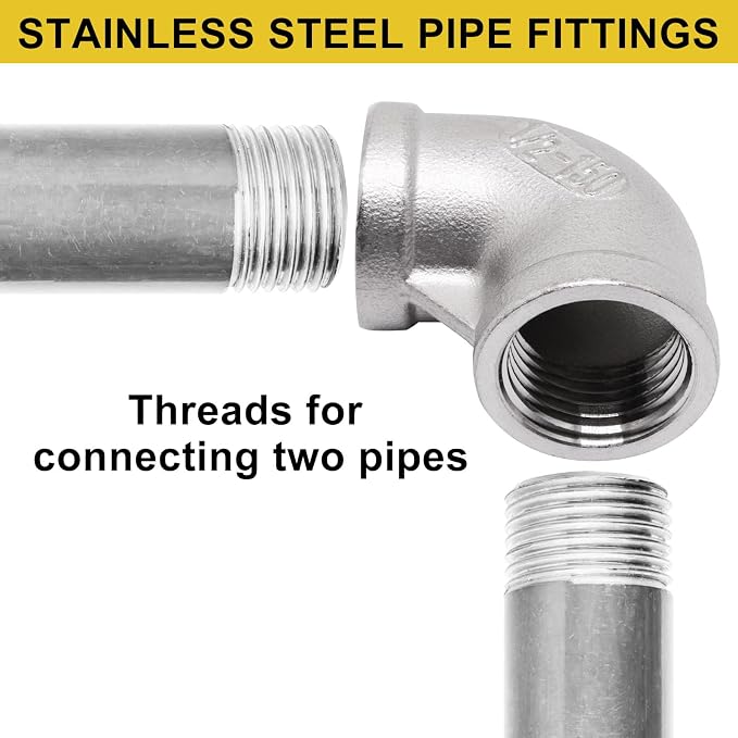 2Pcs 304 Stainless Steel 90 Degree Elbow 1/2" NPT Female x 1/2" NPT Female - Image 6