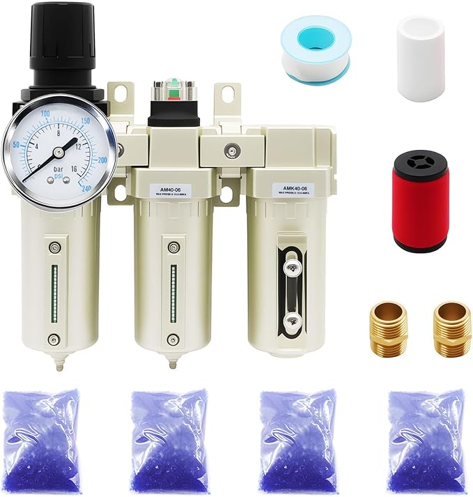 3/4" NPT Industrial Grade 3 Stage Drying System Filter, Coalescing Filter by Jecoupoon