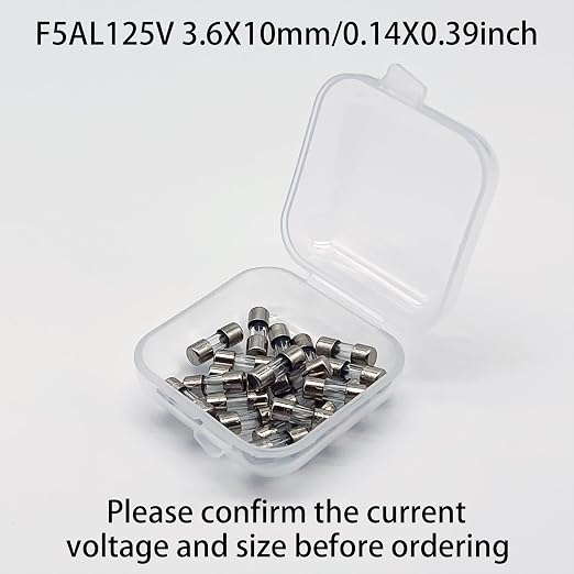 Mini Fuse F5AL125V 3.6x10mm 5A 5amp 125V 0.14x0.39 Inch Pack of 20 Fast-Blow - Image 4