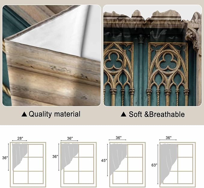 Turquoise Vintage Door Swag Valances - Image 5