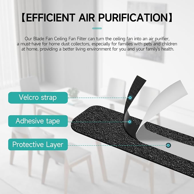 5-Pack, Blade Fan Ceiling Fan Filter | Activated Coconut Shell Carbon Filter - Image 5