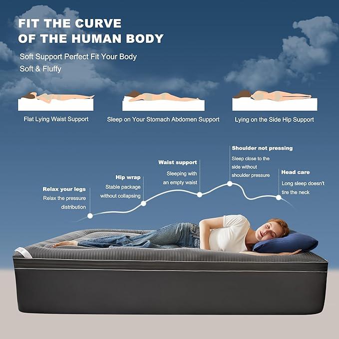 BEDLORE California King Mattress Topper, Thick Pillow Top Pad for Back Pain Relief, Cooling Soft Mattress Cover with Deep Pockets 6-18 inch