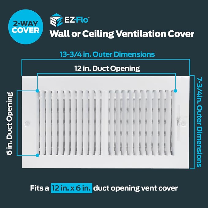 EZ-FLO 12 x 6 Inch Air Vent Cover - Image 2