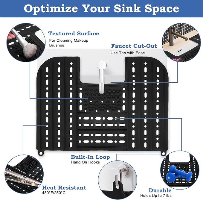 Bathroom Sink Cover for Counter Space, Foldable RV Sink Cover, Heat-Resistant - Image 2