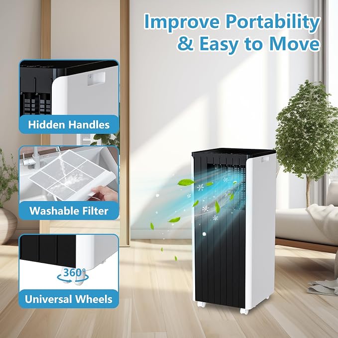 Portable AC Unit with 8000 BTU Cooling, Remote Control & 24-Hour Programmable - Image 3