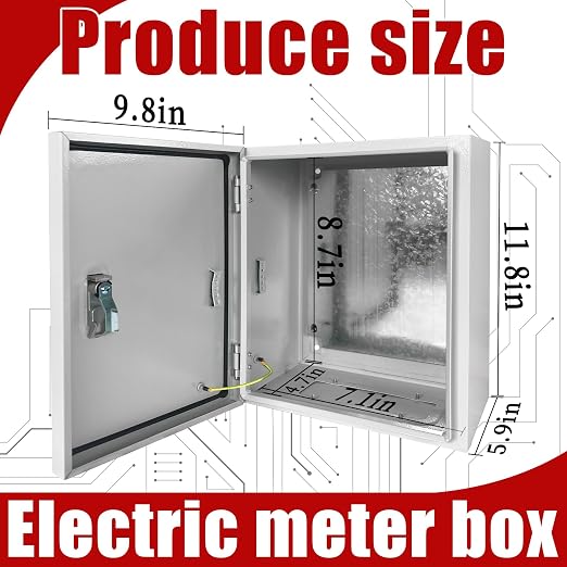 Electrical Box 12 x 10 x 6 Inch Indoor Outdoor Electrical Enclosure Box Steel - Image 2