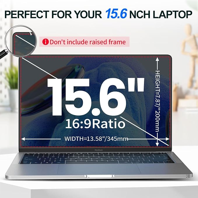 2Pack Magnetic 15.6 Inch Laptop Privacy Screen 16:9 Aspect Ratio, Removable - Image 4