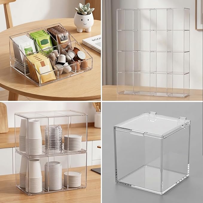 Thinp 4 Pcs Self Adhesive Clear Plastic Hinges, 65x40mm Acrylic - Image 6