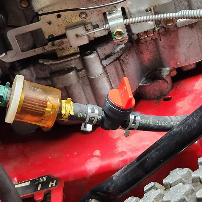 1/4" Inline Fuel Cut Off Valve Straight Gas Valve and Fuel Filter - Image 2