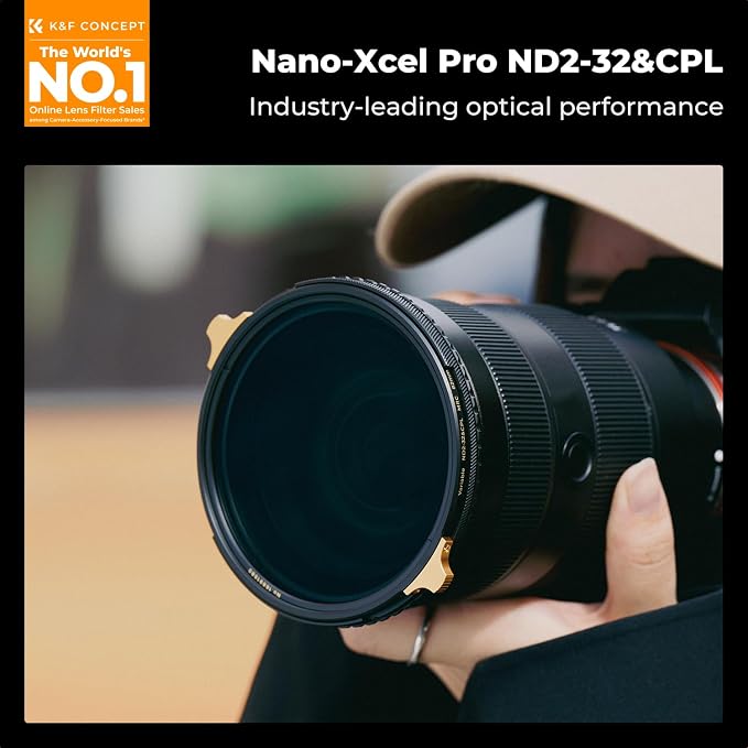 K&F CONCEPT 58mm Variable ND2-32 ND Lens Filter & Circular Polarizing Filter - Image 2
