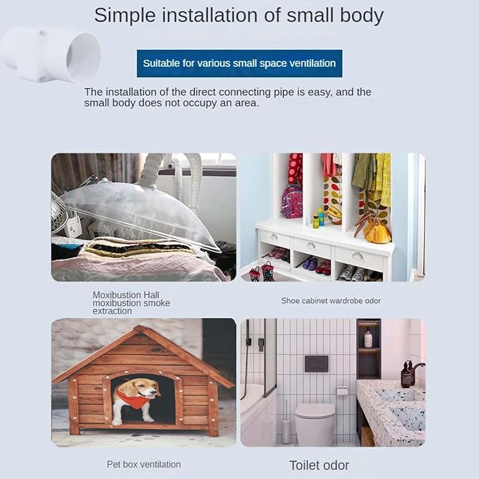1-1/2 inch 40 mm Inline Duct Fan, 6W 22 CFM Ventilation System High Efficiency - Image 7