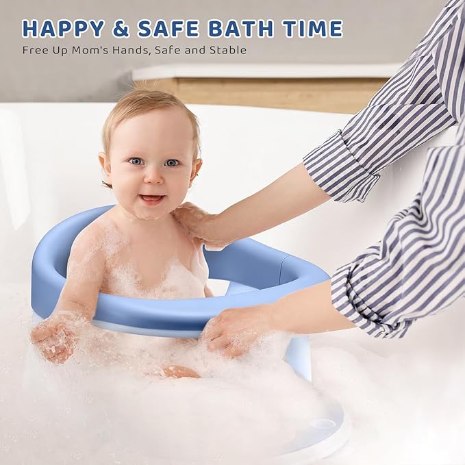 Baby Bath Seat, Infant/Toddler Sit Up Bathtub Seat for 6-12-24 Months, Baby Bath Essentials, Great Shower Gifts for Newborn and New Mothers