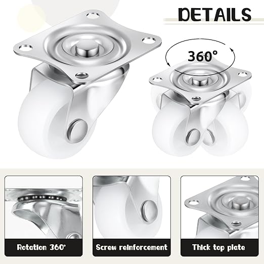 Maitys 36 Pcs 1" Swivel Profile Casters Wheels - Image 3