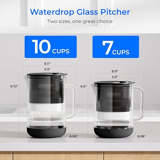 Waterdrop Large Glass Water Filter Pitcher, Eco-Friendly, - Image 4