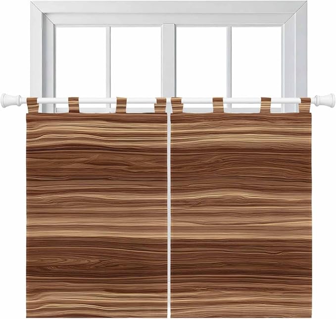 Brown Western Bedroom Curtains 63 Inch Length, Window Curtains Tab Top by Unknown