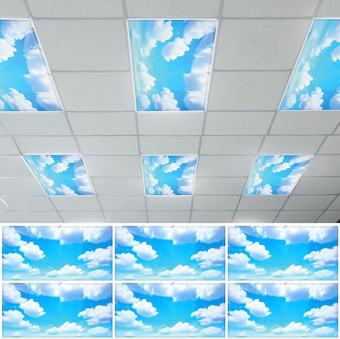 QOUBAI 6PCS Fluorescent Light Covers, 4x2 Feet Magnetic Light Cover Fluorescent by QOUBAI